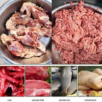 Picadora de carne eléctrica comercial, picadora de pescado de hueso, máquina cortadora de esqueleto de pollo