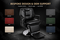 Fauteuil de Barbier Noir Haute Qualité à Prix Abordable, Mobilier de Salon de Coiffure, Chaise de Coiffage Hydraulique avec Pompe Robuste et Puissante