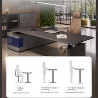 Le bureau debout moderne à hauteur réglable est ergonomique et réglable électriquement.