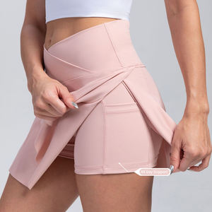 Hoge Taille Yoga Shorts Rok Voor Sport Tennis Fitness Loopt Snel Droog Licht Naadloze Oefening Outdoor Zak Coole Tenniskleding - Product Image 5