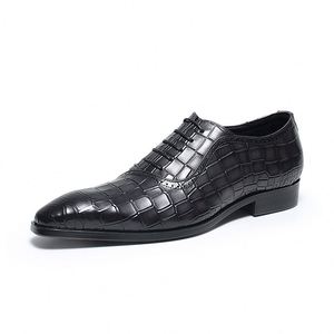 High Quality Men's Engraved Oxford <b>Shoes</b> Genuine Leather Round Toe Design <b>Height</b> <b>Increasing</b> for Autumn Business Formal Wear - Product Image 4