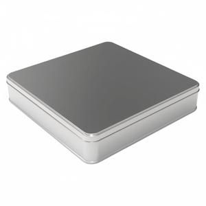 กล่องเหล็กสี่เหลี่ยม Kontensan L333 ขนาด 3 ลิตร สำหรับใส่ขนมหวาน ขนาด 232x232x56 มม. ฝาแบบเลื่อน - Product Image 2