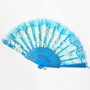 Hot bán thời trang có thể gập lại ren cạnh Rose <span class=keywords><strong>PP</strong></span> nhựa xương handfan trang trí nhà món quà cưới - Product Image 6