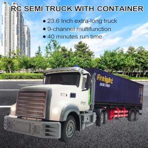 Sept 2.4G 1:12 9ch <span class=keywords><strong>RC</strong></span> điều khiển từ xa container Xe tải mô hình đồ chơi với ánh sáng âm nhạc - Product Image 4