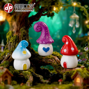 Mushroom Fairy House Resin Crafts <b>Miniature</b> Decor Home Decoration Desktop Ornament - Product Image 3