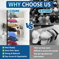 Étagères de magasin de vente au détail pour chapeaux personnalisés, présentoir à 9 niveaux, présentoir pour casquettes de baseball pour magasin de détail.