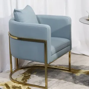 गर्म बिक्री स्टेनलेस स्टील कुर्सी आधुनिक आराम कुर्सी होम फर्नीचर Recliners के लिए अंडे की कुर्सी शैली सोने धातु कमरे में रहने वाले कुर्सी