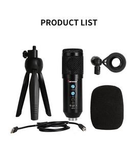 Micrófono de condensador portátil con cable USB, patrón Polar cardioide para sala de estudio, transmisión de <span class=keywords><strong>YouTube</strong></span>, micrófono de plástico y Metal - Product Image 2
