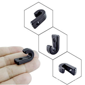 Accessoires de pont de bateau kayak : crochets en J et crochets de gouvernail en plastique noir, crochets de tente en nylon, quincaillerie marine - Product Image 3