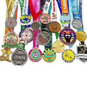 批发高品质设计您自己的空白锌合金3D金奖跑步奖章定制运动金属奖章 - Product Image 2