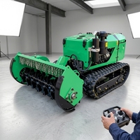 Tondeuse à fléaux industrielle télécommandée pour bricolage, débroussailleuse hybride diesel/à batterie 4 temps haute performance, zéro déplacement