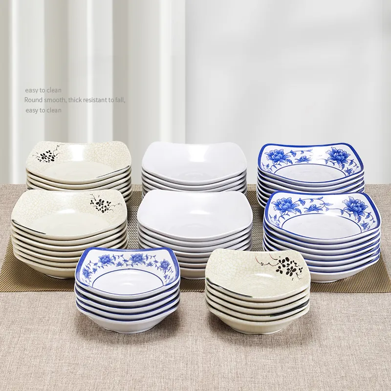 Không thể phá vỡ nhà hàng vuông nhựa món ăn tùy chỉnh melamine tấm