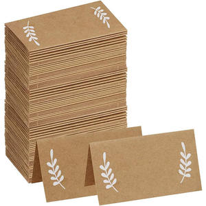 Feuilles de <span class=keywords><strong>laurier</strong></span> blanc cartes de Table en papier Kraft cartes de nom vierges tente Table Place carte pour réception de mariage - Product Image 1