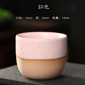 Venta al por mayor de tazas de té de cerámica rústica de 120 ml estilo japonés, tazas individuales creativas, tazas retro con efecto de horno. - Product Image 6