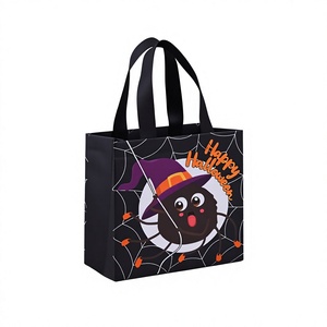 Sacs fourre-tout modernes pour Halloween 22x22x10cm en non-tissé, imprimés en sérigraphie, personnalisables pour les fournitures de fête de la Toussaint - Product Image 4