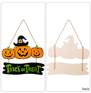 Hot Selling Halloween Party Decorations Ghost Festival <strong>Witch</strong> <strong>Alphabet</strong> Hanging Layout with Pumpkin Dwarf Wooden Pendant - Product Image 4