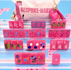 Juego de Mahjong Portátil Moderno de Acrílico Rosa, Personalizado, Decorativo, para Viajes, Regalo - Product Image 1