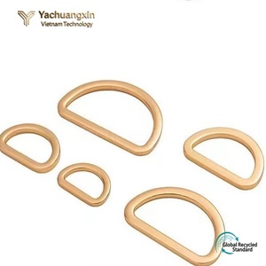 Wholesale HC HC-D216 Alloy Brass Stainless Steel 3mm/4mm Wire <b>Thickness</b> Metal D Shape <b>Ring</b> for Handbags Bags - Product Image 3