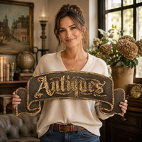 Plaque Métallique Vintage en Étain Gaufré pour Magasin d'Antiquités, Décoration Murale pour Boutique d'Articles d'Époque