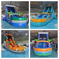 Toboggan gonflable commercial de piscine de toboggan d'eau grand cavalier de maison de rebond bon marché videur de château de saut plein d'entrain pour l'enfant