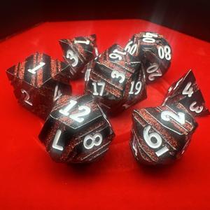 Bán Buôn 7PC Đen Nickel Sọc Đỏ Dnd Kim Loại <span class=keywords><strong>Dice</strong></span> Set-Kẽm Hợp Kim RPG <span class=keywords><strong>Dice</strong></span> Cho <span class=keywords><strong>D</strong></span> & <span class=keywords><strong>D</strong></span>, Dungeons & Dragons - Product Image 6