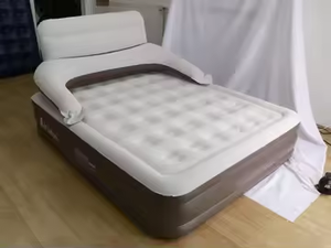 Grand matelas gonflable avec dossier, <span class=keywords><strong>lit</strong></span> d'appoint portable, coussin d'air, <span class=keywords><strong>lit</strong></span> simple ou double, canapé-<span class=keywords><strong>lit</strong></span> pliable pour salon intérieur - Product Image 4
