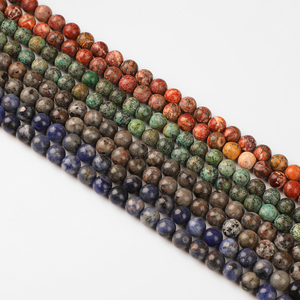 Perles rondes en <span class=keywords><strong>pierre</strong></span> <span class=keywords><strong>naturelle</strong></span> de 38cm en cristal de turquoise africaine perles en vrac pour la fabrication de bijoux <span class=keywords><strong>à</strong></span> bricoler soi-même 4 6 8 10 12mm vente en gros - Product Image 1