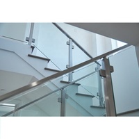 Balustrade d'escalier en acier inoxydable, balustrade en verre, pour l'intérieur, au meilleur prix
