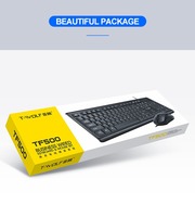 Nuevo Combo de Teclado y Ratón para Juegos TF500 Mini, con Cable, Retroiluminación RGB, USB, Portátil para Laptop/PC