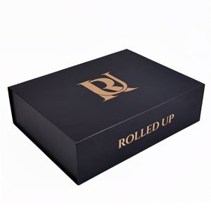 Cajas de Regalo Plegables de Cartón Negro de Lujo con Logotipo Personalizado, Cajas Magnéticas de Papel con Lámina Dorada para Pequeñas Empresas - Product Image 2