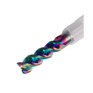 Tungsten Steel Colorful U-Groove 3 Flutes DLC Endmill Precision Safety Milling Cutters