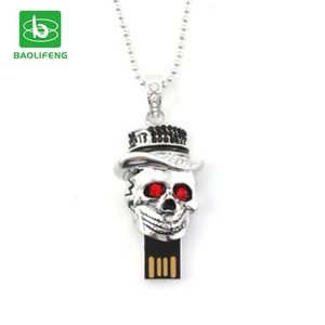 Fábrica a granel joyería de diseño nuevo cráneo unidades <span class=keywords><strong>Flash</strong></span> USB 2,0 de Metal Pen Drive 32GB 16GB 8GB 4GB pendrives U disco - Product Image 6