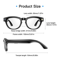 Lunettes intelligentes avec enregistrement vidéo, lunettes intelligentes sans fil avec caméra intégrée pour filmer en mains libres