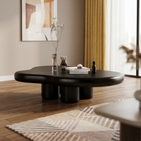 Table basse en bois moderne et irrégulière - Meuble de salon durable et mobile