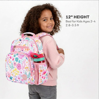 Sac à dos personnalisable pour fillettes 2-4 ans, motif floral mignon, fermeture éclair, bretelles, pour la maternelle et la crèche, en microfibre