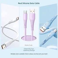Cable de Carga Rápida y Transferencia de Datos USB-A a Tipo-C de Silicona de 2.4A para Teléfonos Móviles iPhone Samsung Android IOS