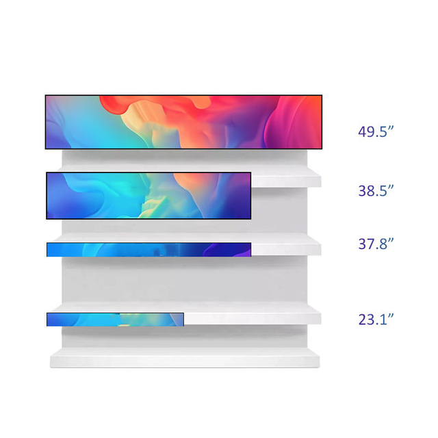 Indoor LCD Bar Type 23.1 29 37 Inch Custom Strip Panel Commercial Advertising Screen Media Player Stretch Bar LCD Display