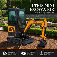 Mini-excavatrice de 1,8 tonne avec pompe hydraulique, boîte de vitesses, moteur, puissance de creusement élevée, certifiée EPA Euro 5 pour la construction de jardins