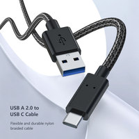 Câble USB 2.0 vers USB C 3A à charge rapide, cordon de données tressé en nylon, cuivre sans oxygène pour téléphone, tablette, ordinateur portable