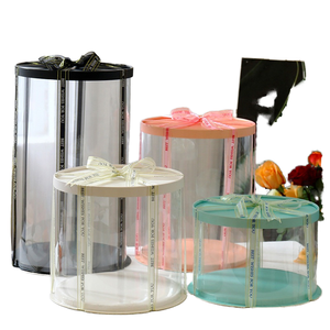 Imee Customized Transparent <strong>Cake</strong> <strong>Box</strong> 6 8 10 Inch Foldable Birthday Gift Packing <strong>Box</strong> with Free Logo 2mm Thick for Food - Product Image 3
