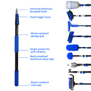 Phổ ren đầu nhôm trọng lượng nhẹ mạnh mẽ <span class=keywords><strong>telescoping</strong></span> cực để làm sạch <span class=keywords><strong>telescoping</strong></span> mở rộng cực - Product Image 2
