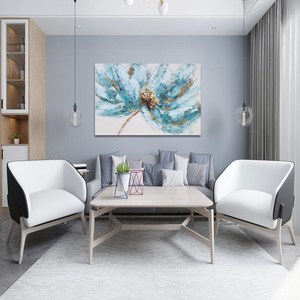 <span class=keywords><strong>Tableau</strong></span> mural peint à la main, magnifique fleur, feuille d'or, <span class=keywords><strong>peinture</strong></span> à l'huile, toile, décoration <span class=keywords><strong>de</strong></span> salon - Product Image 4