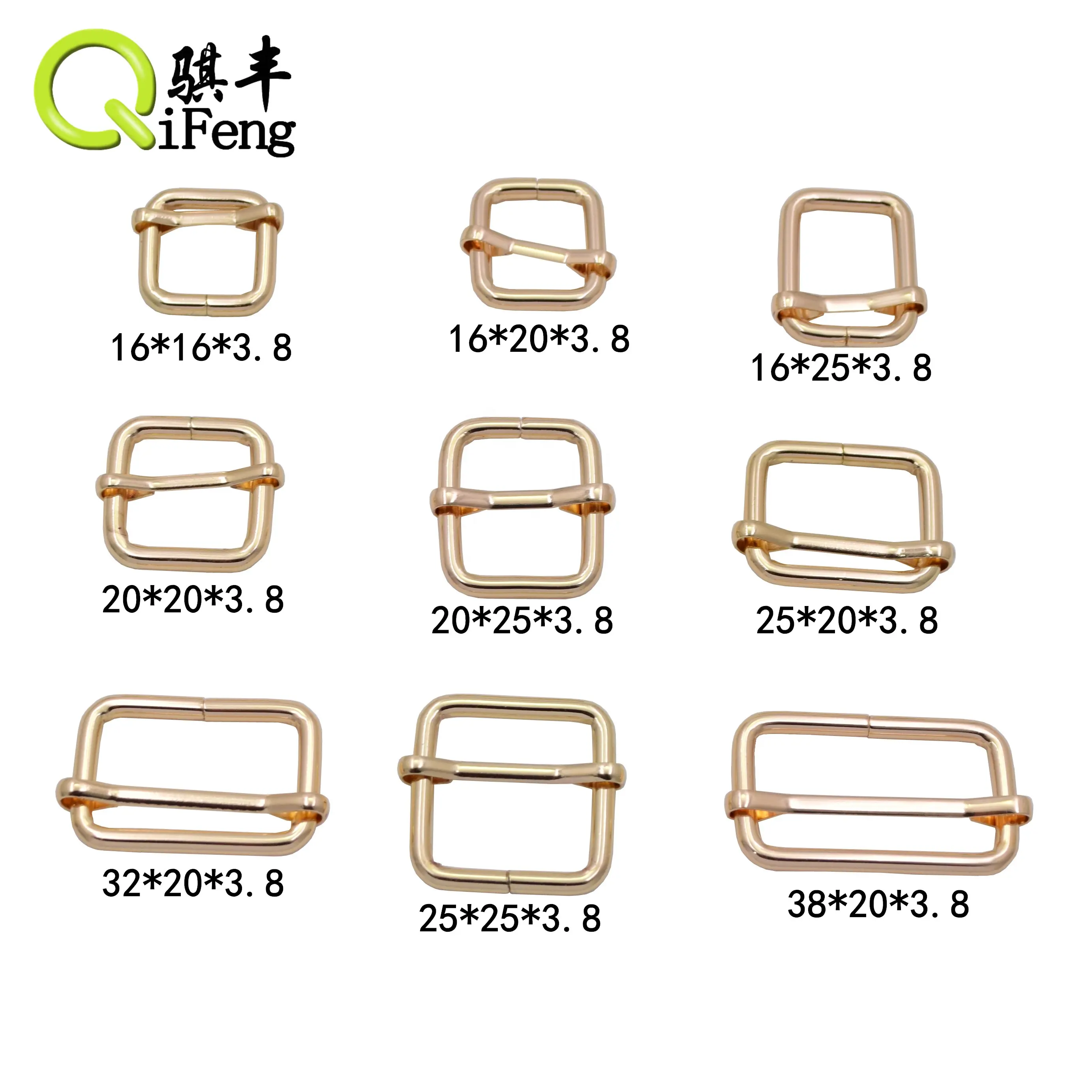 Qifeng 13-50Mm Versteller Slide Gesp Tassen Hardware Accessoires Vierkant Rechthoek Tri-Glide Aanpassen Roller Pin Gesp Voor Kleding