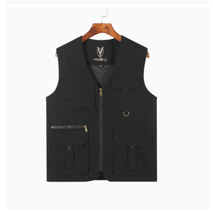 <span class=keywords><strong>Gilet</strong></span> décontracté en pur coton sans plis à col en V pour hommes, grandes tailles, pour personnes d'âge moyen et âgées, idéal pour l'hiver, le printemps et l'automne, style uniforme - Product Image 4