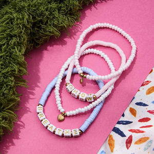 ציצי פשוט אהבה מוערמים צמידים מפולימר יד חבל אלסטי חפיפה סט סט פרימיום <span class=keywords><strong>wristbands</strong></span> קידום מכירות - Product Image 6