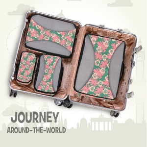 6-Pack Monstera Design Custom Print Suitcase <b>Storage</b> Organizer Set Travel Compress Packing Cubes Set for Clothes - Product Image 5