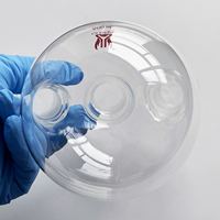 Fiole de laboratoire à fond rond à trois colliers en verre borosilicaté à paroi épaisse avec joint 19/22, de la marque CS Labglass