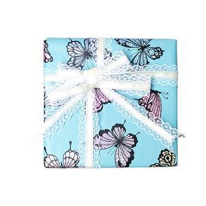 Fábrica al por mayor 80g cumpleaños personalizado lujo 43cm X 3M rollo de papel metálico papel de regalo para embalaje - Product Image 2