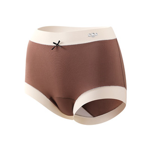 Sous-vêtements sans couture en fibre de bambou pour <span class=keywords><strong>femmes</strong></span>, grande taille, 100 kg, taille mi-haute, style quotidien, uni, culotte bikini - Product Image 5
