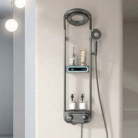 Ensemble de douche intelligent nouvel hydroélectrique sous pression LED robinet de douche numérique montage mural atmosphère lumière salle de bain baignoire douche SPA